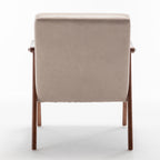Mid-Century Modern Wingback Accent Chair with Solid Wood Frame and Extra-Thick Backrest – Lounge Chair for Living Room, Bedroom, or Reading Room - Grand Goldman Shop