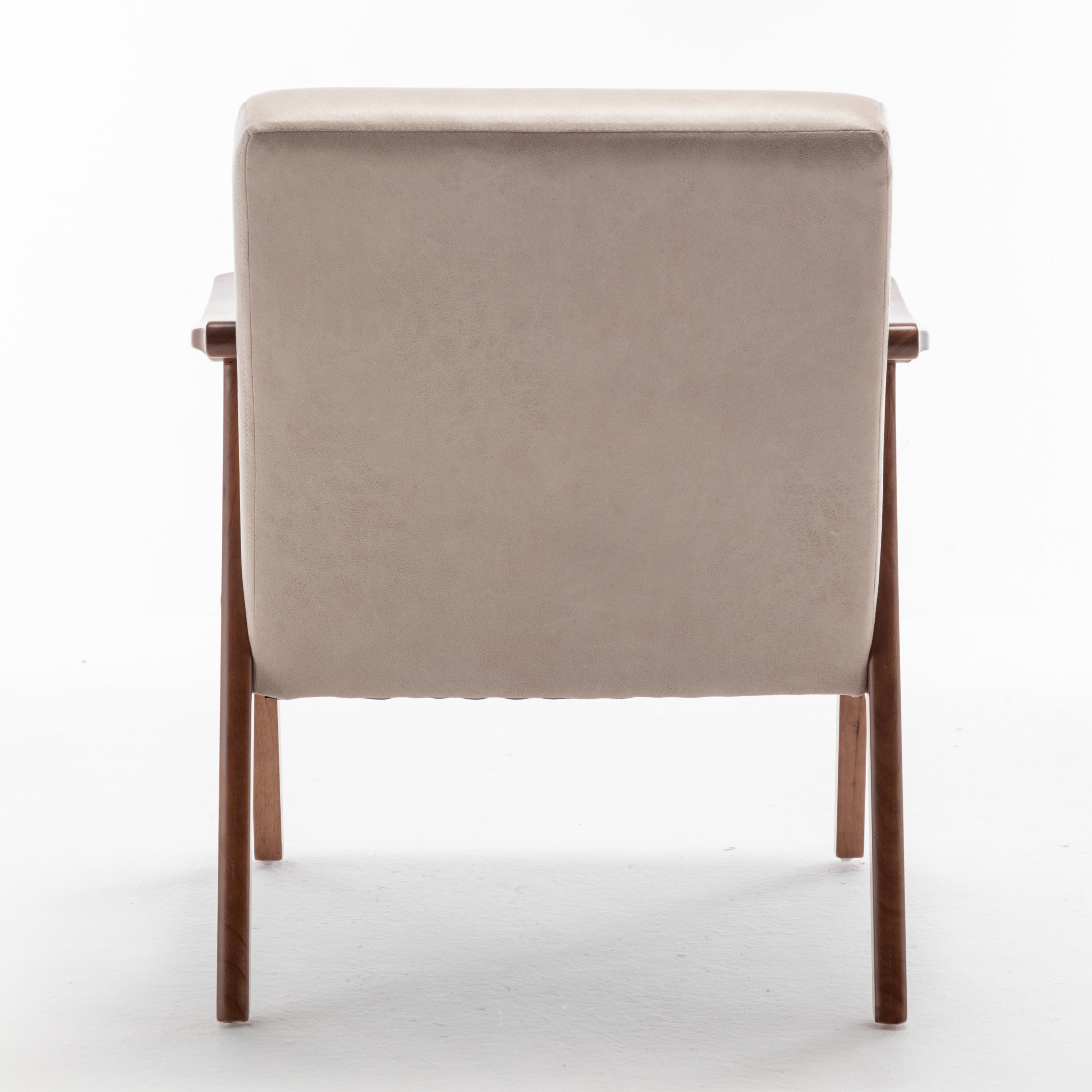 Mid-Century Modern Wingback Accent Chair with Solid Wood Frame and Extra-Thick Backrest – Lounge Chair for Living Room, Bedroom, or Reading Room - Grand Goldman Shop