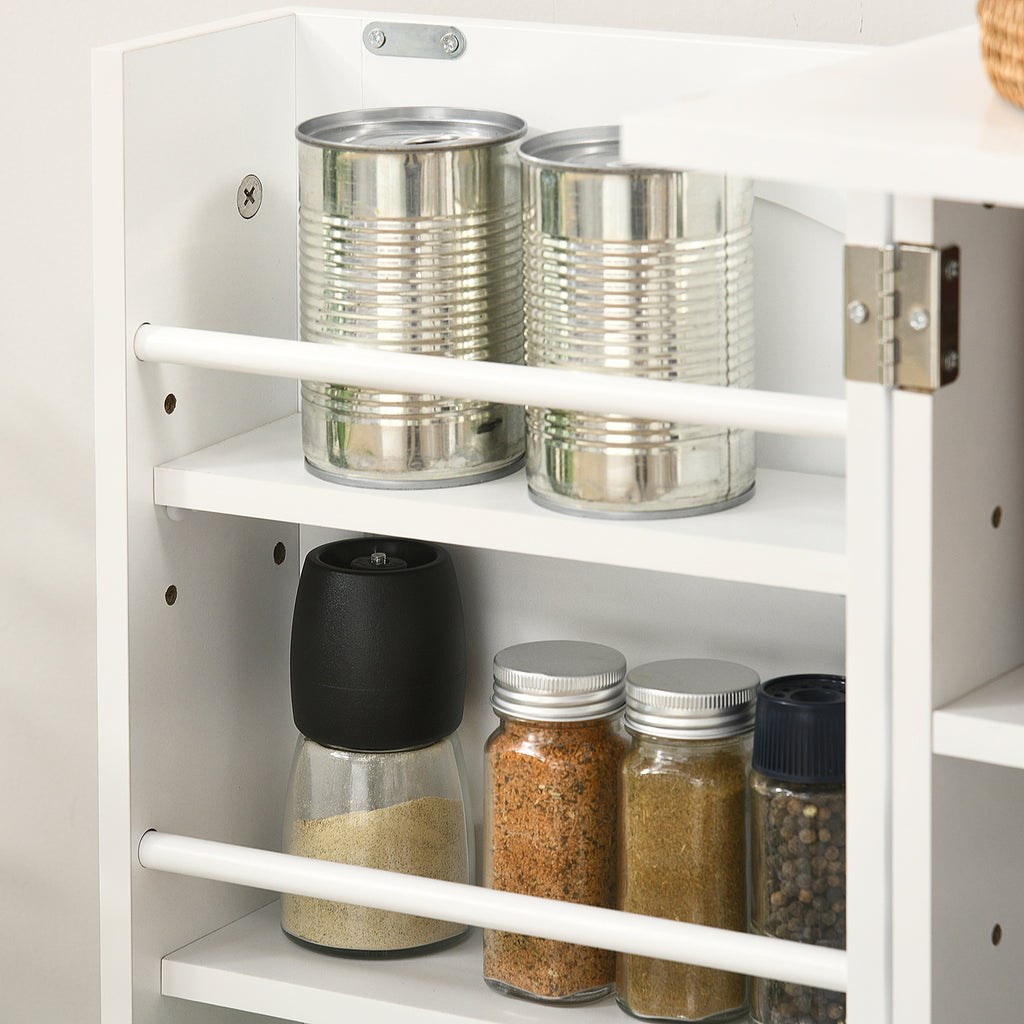 HOMCOM Kitchen Pantry Storage Cabinet w/ 5-tier Shelving, 12 Spice Racks - Grand Goldman Shop