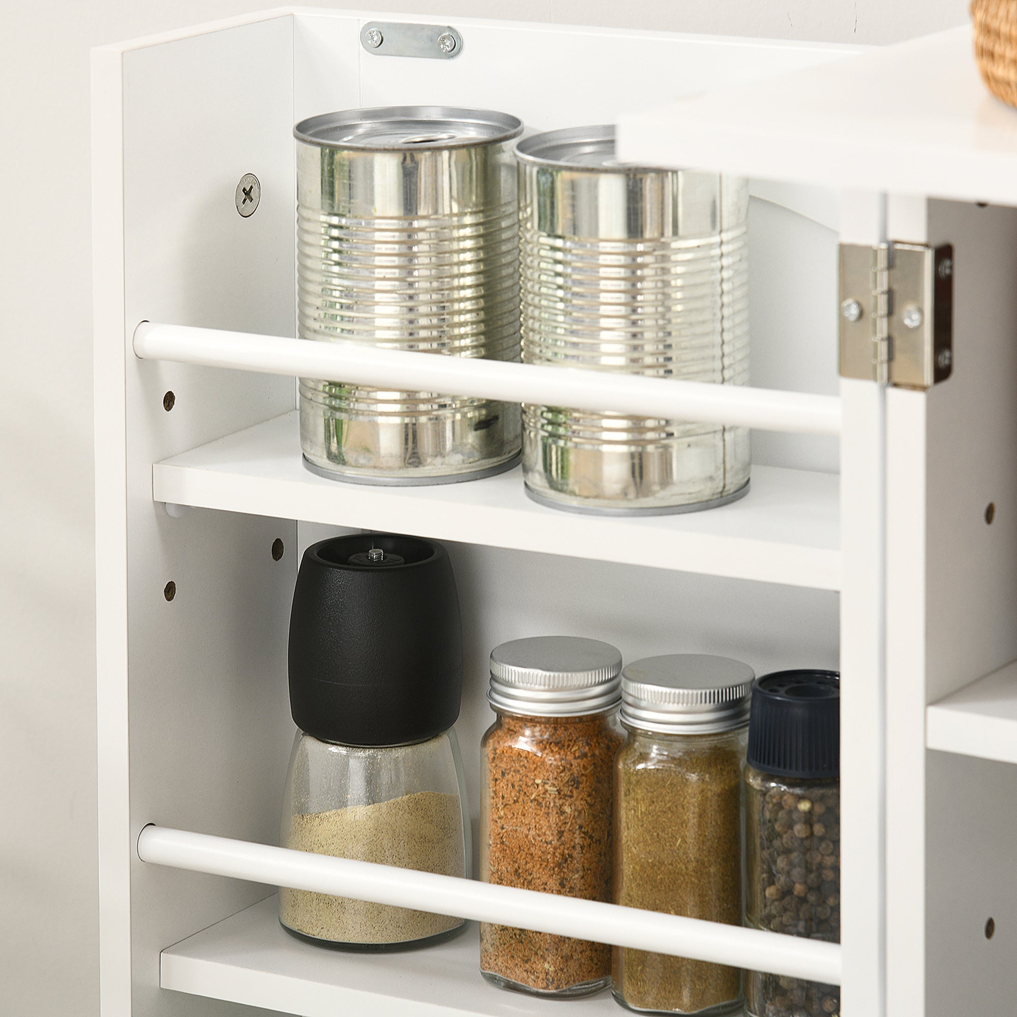 HOMCOM Kitchen Pantry Storage Cabinet w/ 5-tier Shelving, 12 Spice Racks - Grand Goldman Shop