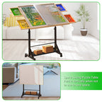 Wooden 1500 Pieces Puzzle Table with Drawer, 35'*27.17' Adjustable Puzzle Table, 360° Tilting Puzzle Table with Legs and Whee