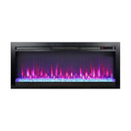 44 inch in wall recessed  electric fireplace with remote and multi color flame & emberbed, LED light heater - Grand Goldman Shop