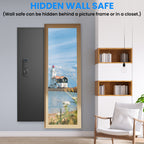 53' Fingerprint Touch Panel In-Wall Safe,Hidden Wall Gun Safe for Rifles with Adjustable Shelves,Assembled Storage Multifunct