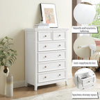 Modern 6 Drawers Dresser 6 Drawers Cabinet,Chest of Drawers Closet Organizers and Storage Clothes Storage Drawers Cabinet for Living Room, Farmhouse Dresser Organizer white - Grand Goldman Shop