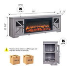75' Fireplace TV Stand for TVs up to 80',with 44' Electric Fireplace - Grand Goldman Shop