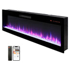 Smart 60' WiFi-Enabled Electric Fireplace Heater, Recessed in-Wall and Wall-Mounted - Grand Goldman Shop