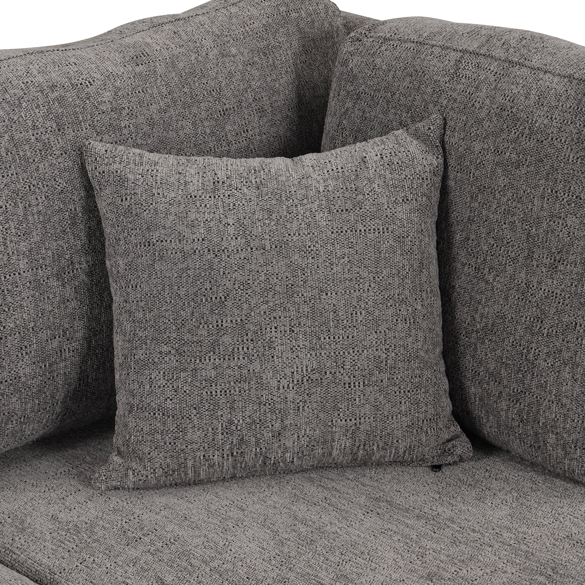 U-shaped Sectional Sofa Pull out Sofa Bed with USB Ports, Power Sockets, Storage Chaise, Light Gray Chenille, 108.6' - Grand Goldman Shop