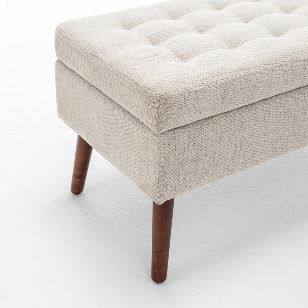 Storage Bench with Storage Bench for Bedroom End of Bed Bench Foot of Bed Bench Entryway Bench Storage Ottoman Bench 43.7' W x 18.1' D Off White Bench - Grand Goldman Shop