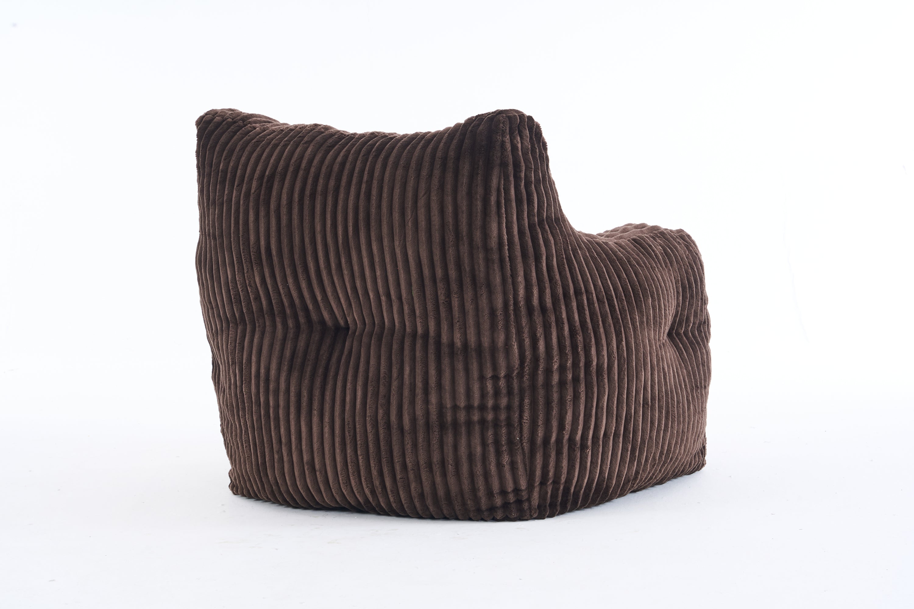 010-Soft Fluffy Corduroy Fabric Bean Bag Chair Filled With Memory Sponge,Brown - Grand Goldman Shop