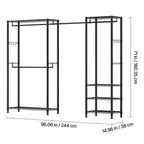 Clothing Garment Rack, Heavy Duty Clothes Rack, Freestanding Clothes Racks with Steel Frame, 800 lbs Load Capacity Closet Wardrobe with Storage Shelves for Bedroom, Clothing Store, Hallway - Grand Goldman Shop