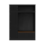 3-in-1 Hall Tree with Overhead Storage Cabinet, 3 Adjustable Side Shelves, 4 Heavy-Duty Hooks, 2 Spacious Drawers, Grooved Back Panel Design, Contrasting Seat Bench, Multifunctional Entryway Organizer - Grand Goldman Shop