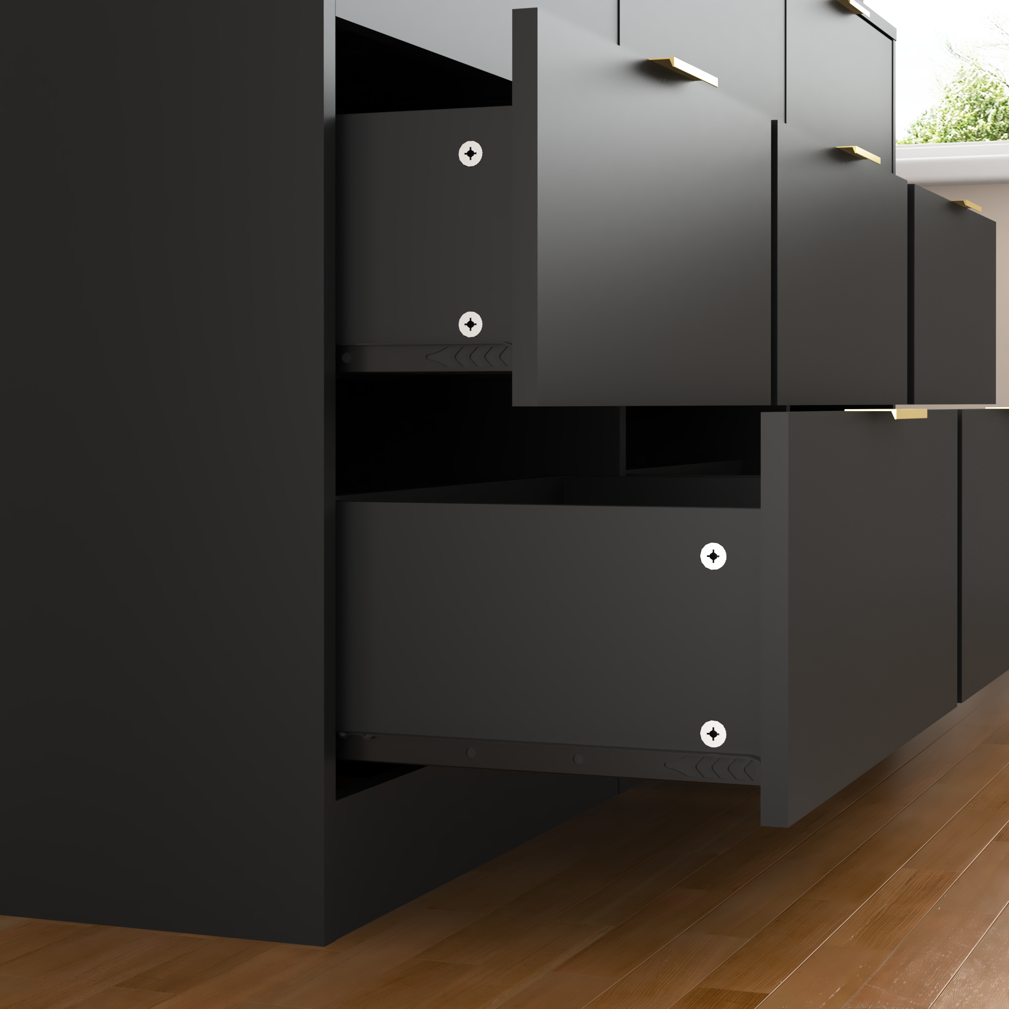 Black 9 Drawer Dresser, 63' Large Deep Chest of Drawers, Wooden Dresser Storage Cabinet with 9 Drawers for Bedroom, Long Dressers for Living Room, Hallway - Grand Goldman Shop