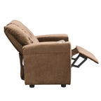 Sally Deluxe Kids Recliner Chair with Cup Holder and Footrest in Brown Velvet, 21.26 x 16.93 x 26.38 inches - Grand Goldman
