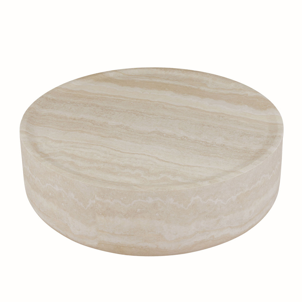 35.43'' Faux MARS Pattern Coffee Tables for Living Room Round Tea Faux Travertine Textured  table for Living Room, No Need Assembly. - Grand Goldman Shop