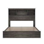 4PCS Bedroom Sets, Wooden Queen Size Bed Frame with Storage Headboard and Charging Station, 2 Nightstands with 2 Drawers, 1 Dresser with 5 Drawers, Antique Gray - Grand Goldman Shop