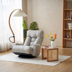 Adjustable Greay Swivel Lounge Chair with 360-Degree Rotating Seat and Headrest Support, Leisure Chair Deck Chair - Game Chair for Living Room - Grand Goldman Shop