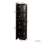 Freestanding  Cabinet with Inadjustable Shelves and two Doors for Kitchen, Dining Room,black - Grand Goldman Shop