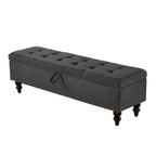 59' Bed Bench with Storage Grey Fabric - Grand Goldman Shop