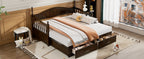 Wooden Twin Size Daybed with Twin Size Trundle, Extendable Daybed with Two Storage Drawers, Espresso(Expected Arrival Time:9.12) - Grand Goldman Shop