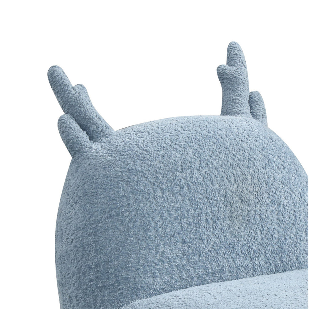 Chenille Upholstered Deer-Shaped Kids Chair, Blue | Premium Home Decor - Grand Goldman