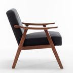Mid-Century Modern Wingback Accent Chair with Solid Wood Frame and Extra-Thick Backrest – Lounge Chair for Living Room, Bedroom, or Reading Room - Grand Goldman Shop