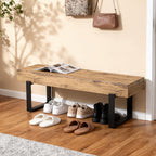 59' Wood Bench for Bedroom End of Bed, Farmhouse Indoor Kitchen Table Benches,Versatile Modern Shoe Bench for Entryway, Natural - Grand Goldman Shop