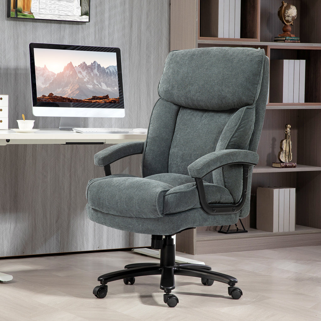 HOMCOM Big and Tall Office Chair, Up to 450 lbs. Heavy Duty High Back Desk Chair with Swivel Wheels, Executive Computer Chair