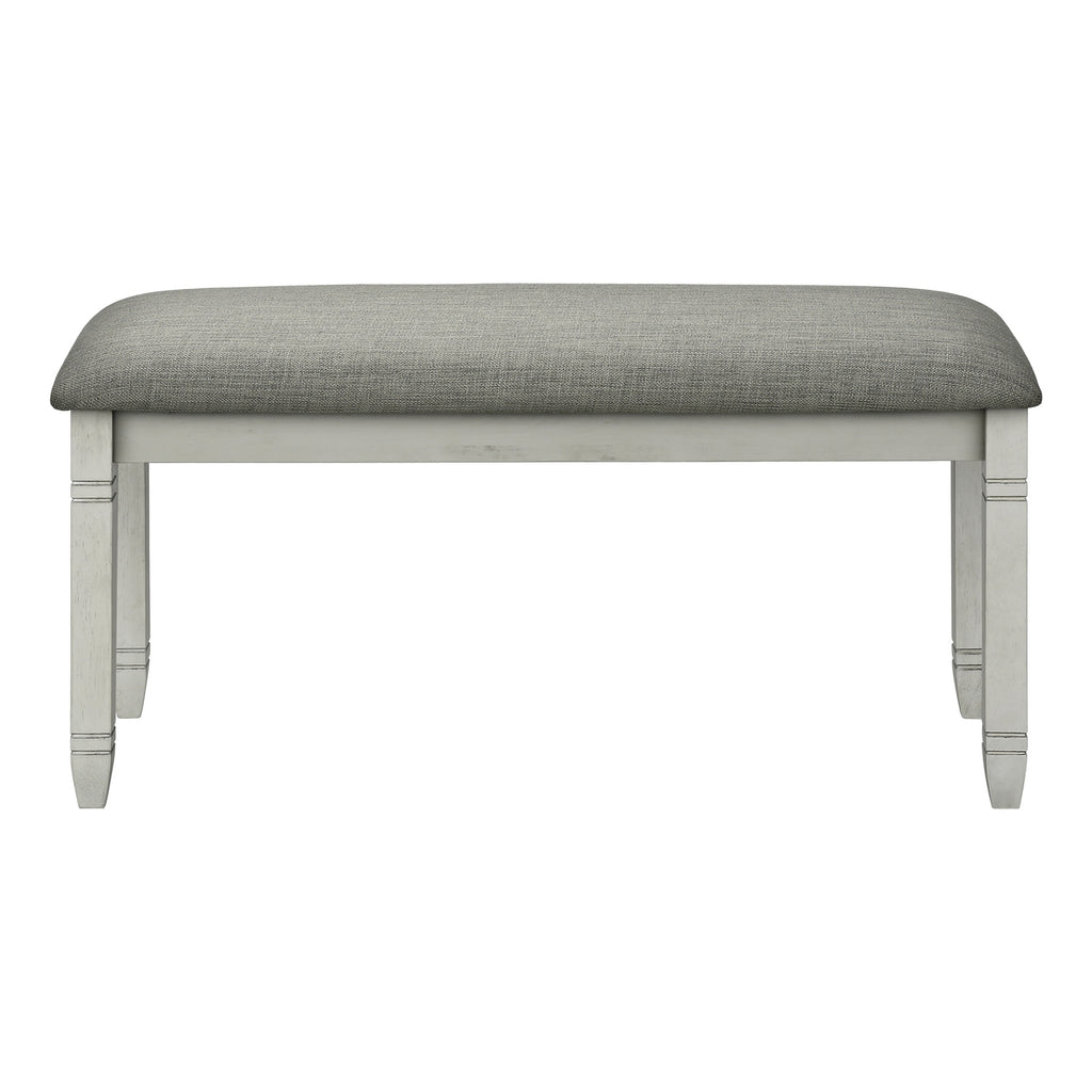 Transitional Style Grey Upholstered Bench with Solid Wood Legs, 41' Rectangular for Kitchen, Dining Room, Entryway, or Bedroom - Grand Goldman Shop