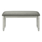 Transitional Style Grey Upholstered Bench with Solid Wood Legs, 41' Rectangular for Kitchen, Dining Room, Entryway, or Bedroom - Grand Goldman Shop