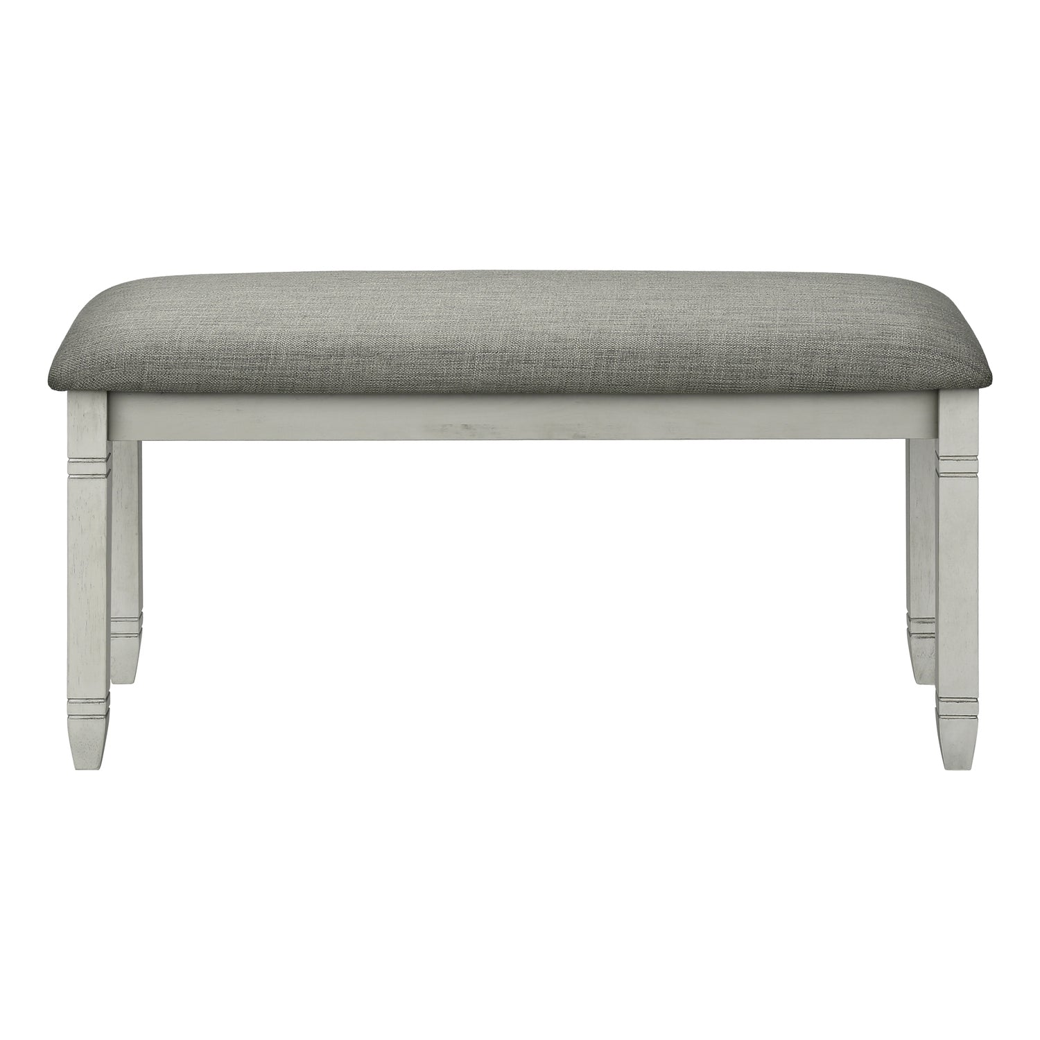Transitional Style Grey Upholstered Bench with Solid Wood Legs, 41' Rectangular for Kitchen, Dining Room, Entryway, or Bedroom - Grand Goldman Shop