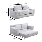 Corduroy Cloud Double Sofa, 2-in-1 Convertible Sofa Bed, Comfortable Boneless Double Sofa, Suitable for Living Room, Apartment, Small Space Grey - Grand Goldman Shop
