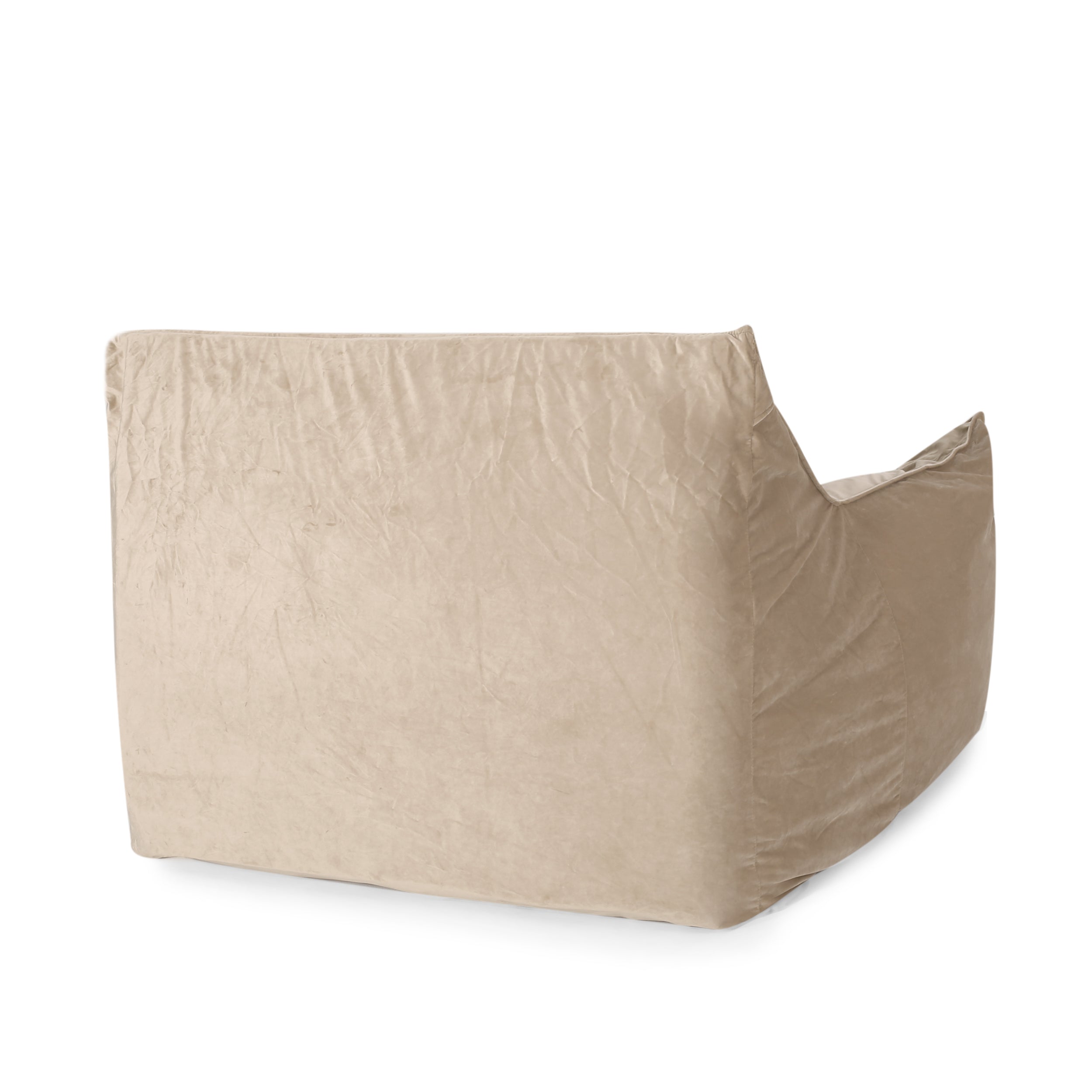 Allea Velveteen Bean Bag Chair with Armrests, Comfortable Velvet Seating, Taupe, 42x40x30 inches - Grand Goldman Shop