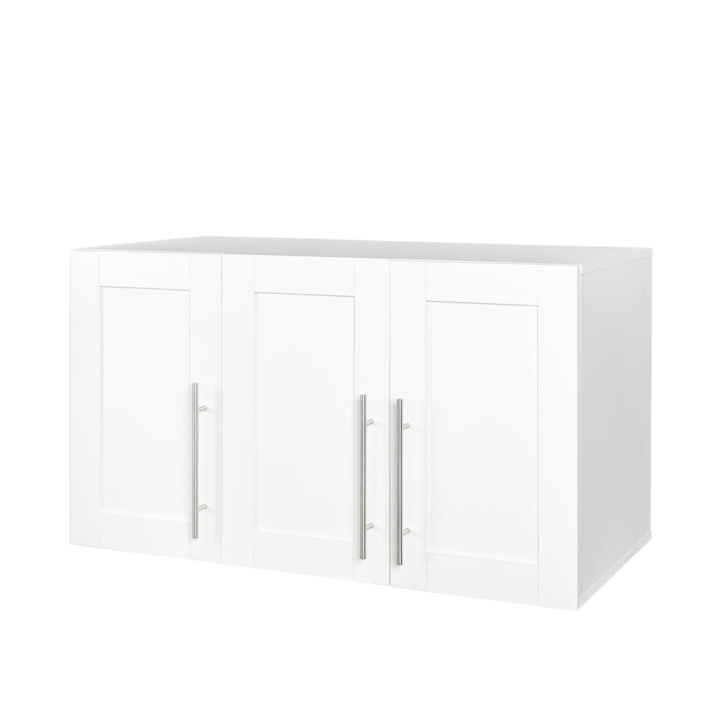 Stackable Wall Mounted Storage Cabinet, 15.75 'D x 35.43' W x 19.69 'H, White - Grand Goldman Shop