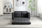 3 Fold Sofa,Convertible Futon Couch sleeper sofabed,Space saving loveseat,Pull Out Couch Bed for Living Room,Dark Gray & Light Gray & Beige,Velvet linen fabric - Grand Goldman Shop