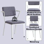 Cargo Gray Fabric & White Finish Office Chair - Grand Goldman