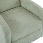 Modern 360 Swivel and Glider Recliner Chair in Light Green Boucle with Solid Wood Base - Grand Goldman Shop