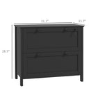 HOMCOM 2 Drawer File Cabinet with Lock, Lateral Filing Cabinet with Keys and Adjustable Hanging Bar for Letter, A4 and Legal 