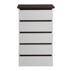 5 Drawer Dresser for Bedroom,  Modern Closet Dressers Chest of Drawers, White & Walnut color Storage Dresser Chest Cabinet Organizer Unit - Grand Goldman Shop
