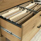 Lateral File with Practical Storage, Brown finish - Grand Goldman