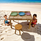 Sensory Table for Toddlers 1-3 with 2 Chairs, Wooden Kid Activity Table Chair Set with Double-Sided Boards for Sand and Water