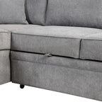 Modern Sleeper Sofa Bed with Storage Ottoman, Gray Linen, 84.75' L Shape Couch for Living Room or Apartment - Grand Goldman Shop