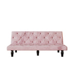 Sofa to Sofa Bed Transformation: 66' Pink Velvet Sofa Bed, Ideal for Family Living Rooms, Apartments & Bedrooms - Grand Goldman Shop