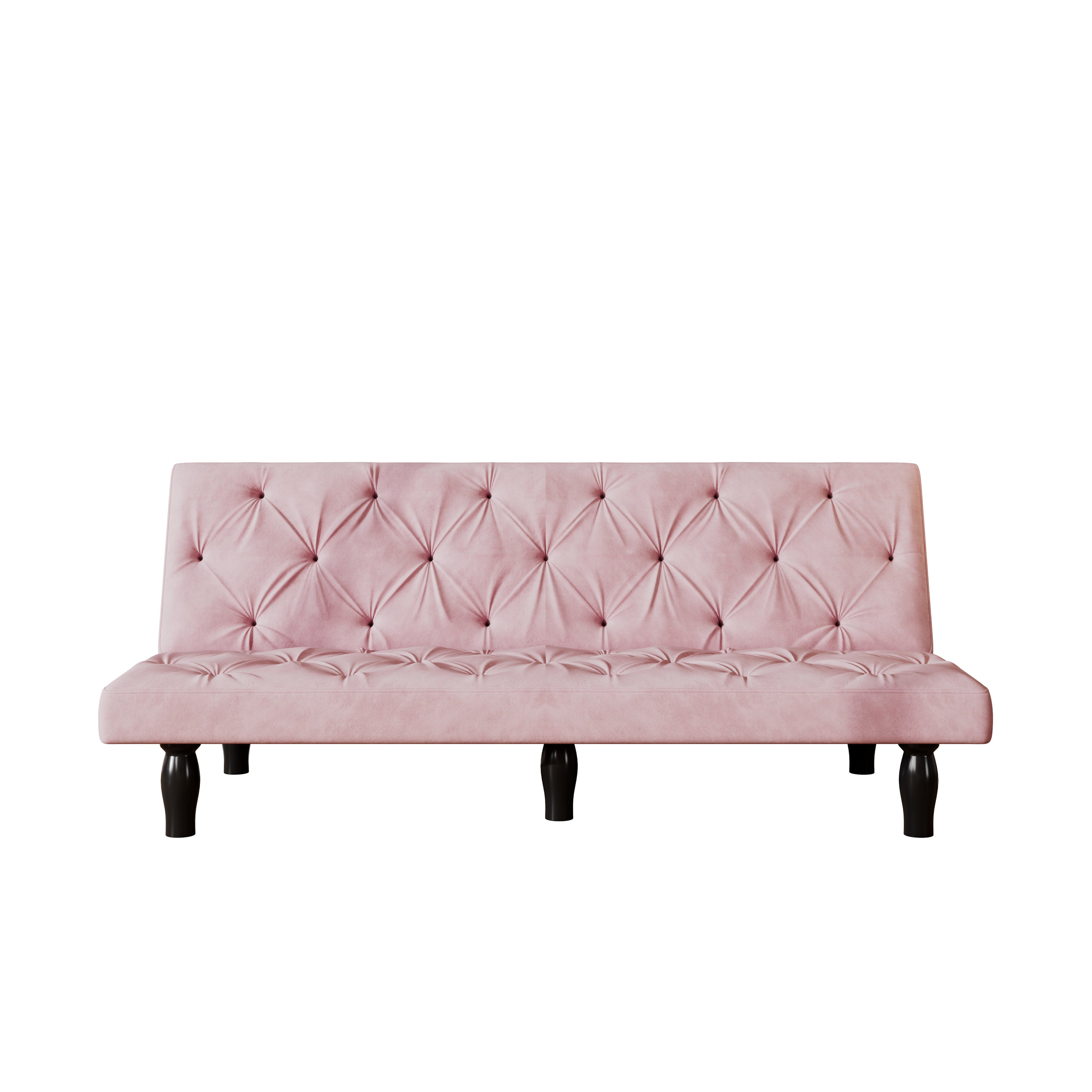 Sofa to Sofa Bed Transformation: 66' Pink Velvet Sofa Bed, Ideal for Family Living Rooms, Apartments & Bedrooms - Grand Goldman Shop
