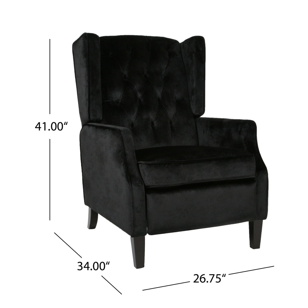 Pushback Recliner Chair, Fabric Armchair Push Back Recliner with Rivet Decoration, Mid Century Wingback Accent Chair for Living Room, Bedroom - Grand Goldman Shop