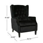 Pushback Recliner Chair, Fabric Armchair Push Back Recliner with Rivet Decoration, Mid Century Wingback Accent Chair for Living Room, Bedroom - Grand Goldman Shop