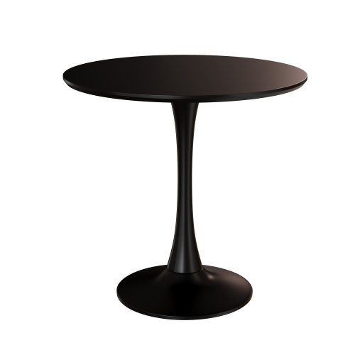 Black Round Table, Modern Dining Table, MDF Top and Steel Base Tulip Round Kitchen Table, Mid Century Coffee Table for Living Room 24 Inch, Kitchen Table, Oval Dining Table - Grand Goldman Shop