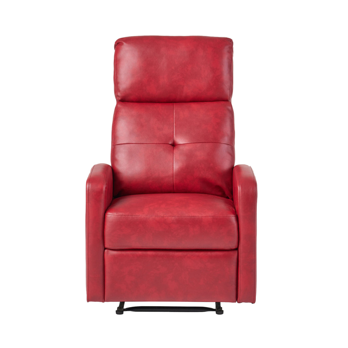 Contemporary Red PU Recliner Chair with Lever Mechanism - Grand Goldman Shop