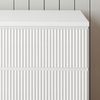 Modern White 6 Drawer Dresser, Wave Panel Drawer Fronts, Storage Cabinet, Versatile Chest of Drawers for Bedroom, Living Room - Sleek & Spacious Home Storage Solution - Grand Goldman Shop