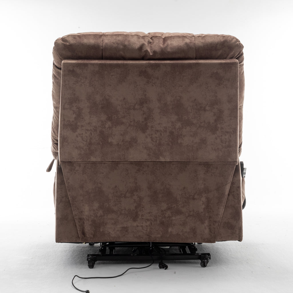 Lift Chair for Big and Tall Person with Inconvenient Legs: High Density Foam Lift Sofa with Heat and Massage, 2 Pockets, 2 Cup Holder, 2 Remote, 2 OKIN Motor - Grand Goldman Shop