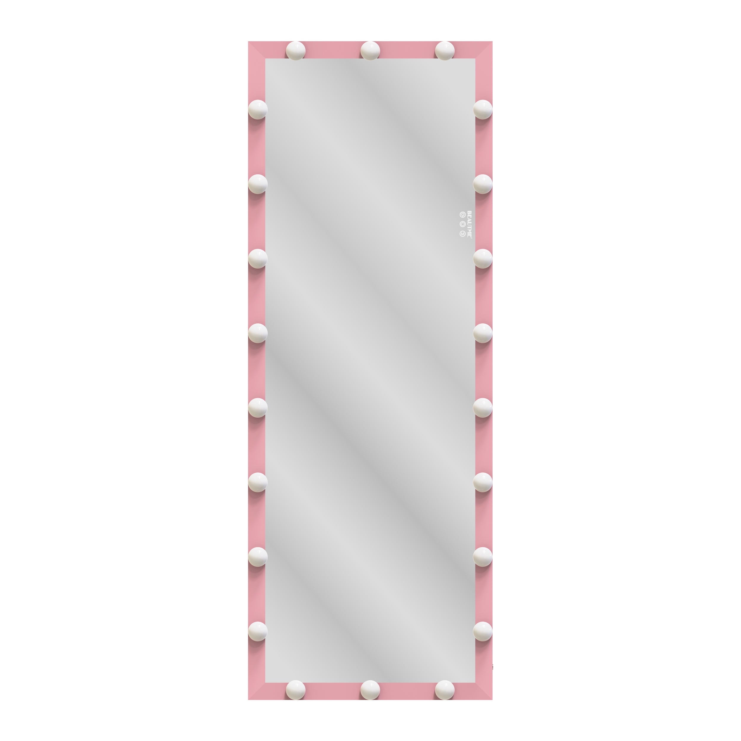 Hollywood Style Full Length Mirror with Lights, 3 Color Modes, Pink Aluminium, 62.6'x23.3' - Grand Goldman Shop